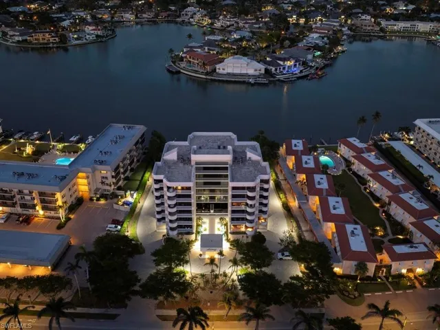 Aerial view of a large body of water