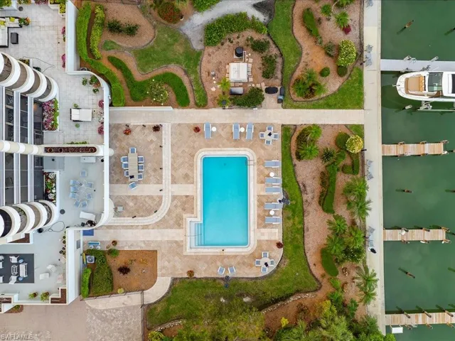 Bird's eye view of a pool