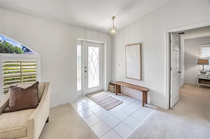 View of tiled foyer