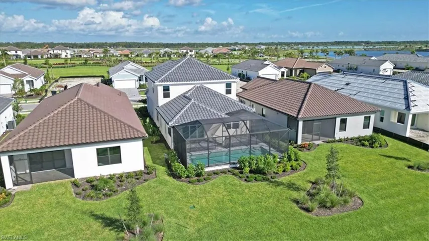 Aerial perspective of suburban area