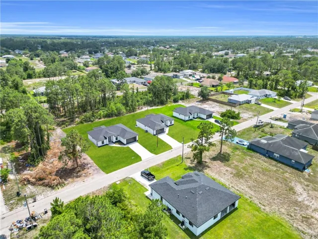 Aerial view of residential area