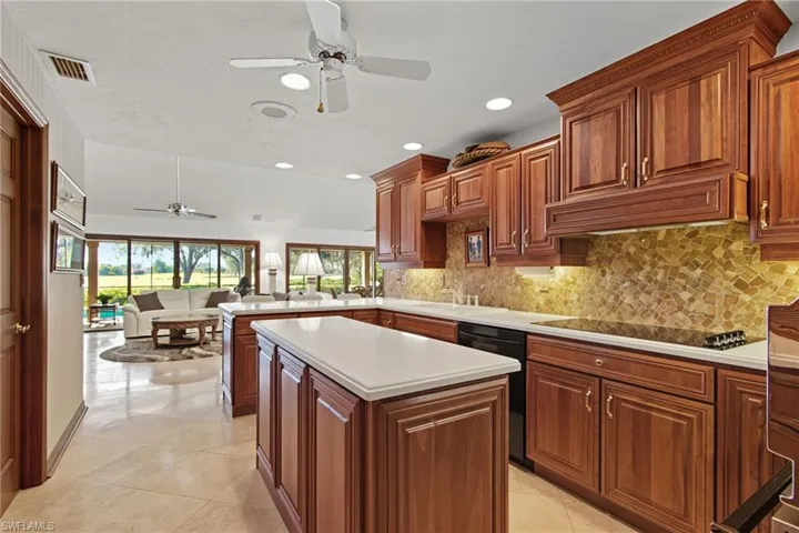 Popular kitchen floor plan opening to the main living area. Lots of cabinet and counter space.
