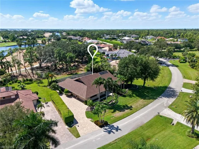 Aerial perspective of suburban area