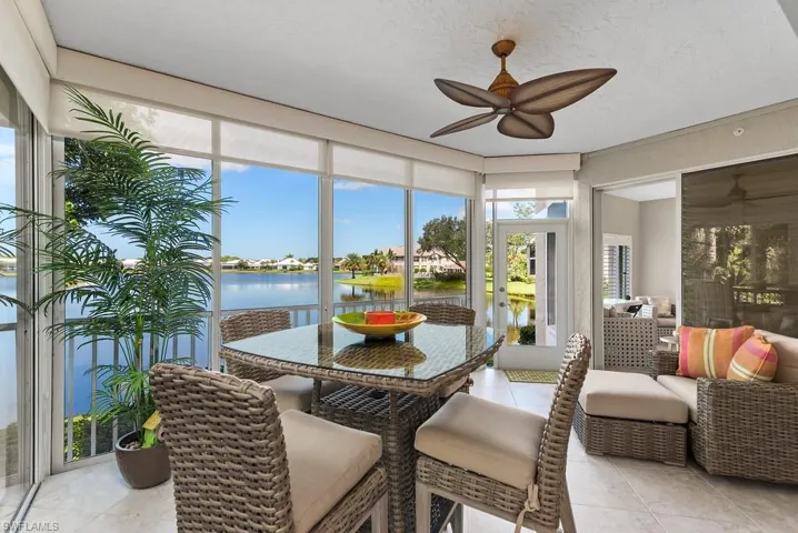 Lake view from enclosed lanai