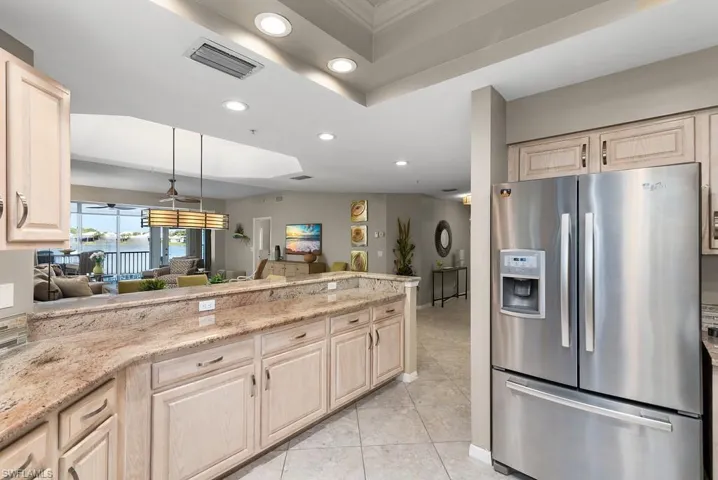 Kitchen has a view to the lake too.