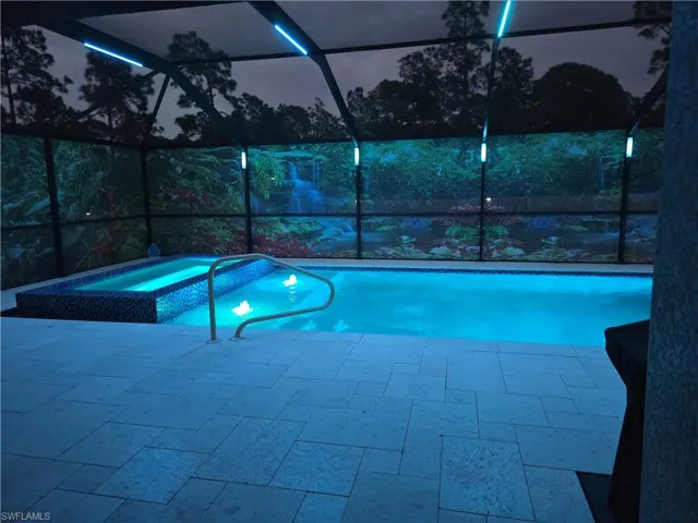 Night time by the pool