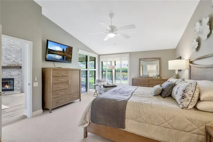 View II of the Primary Bedroom, Gorgeous King Bed and Co-Ordinating Selections- Move In Ready