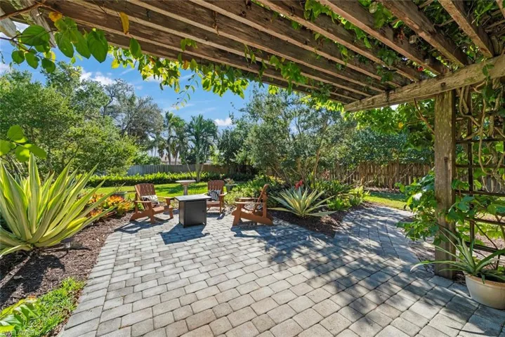 View of fenced backyard