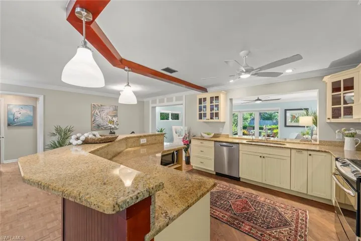 Kitchen walnut wood floor