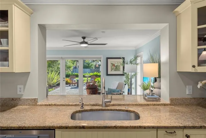 Kitchen pass through to family room