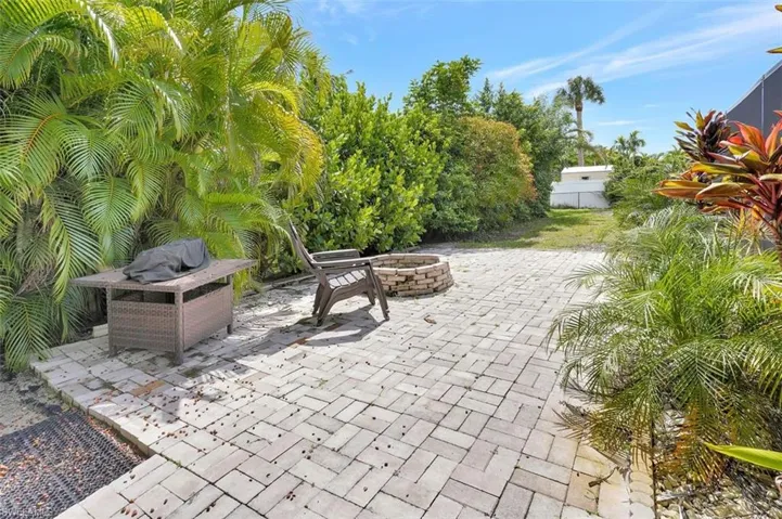 View of patio / terrace with a fire pit