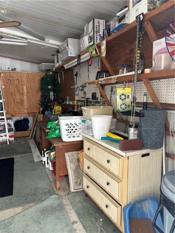 Shed featuring a workshop area