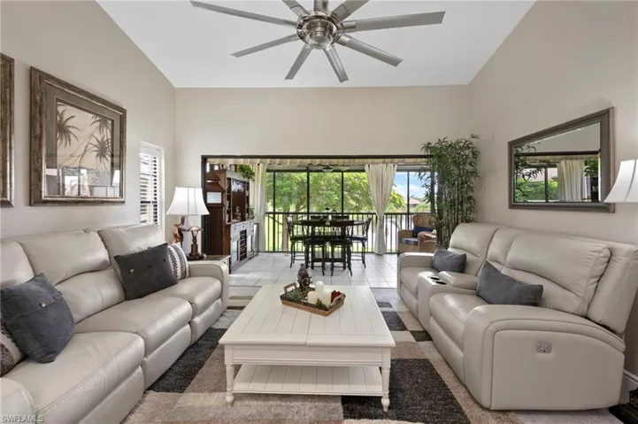 Living room with a ceiling fan