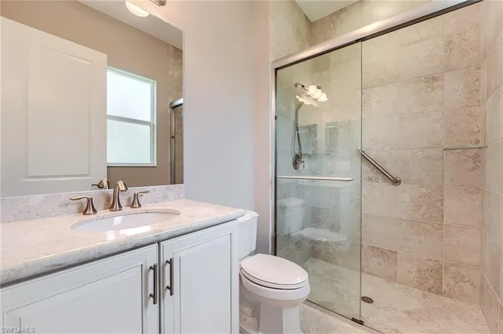 Full bath with shower for bedroom 2