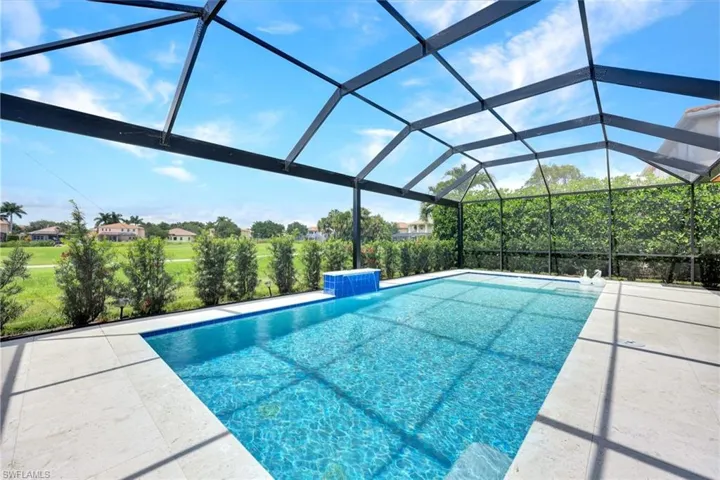 Pool area with picture screens