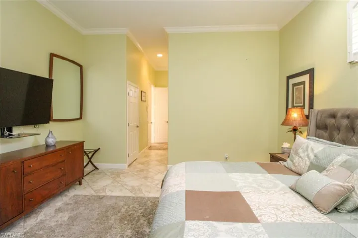Bedroom with crown molding