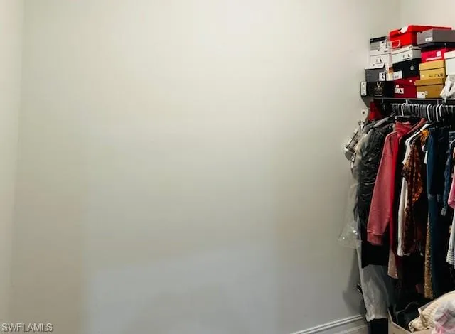 View of walk in closet in Master bedroom