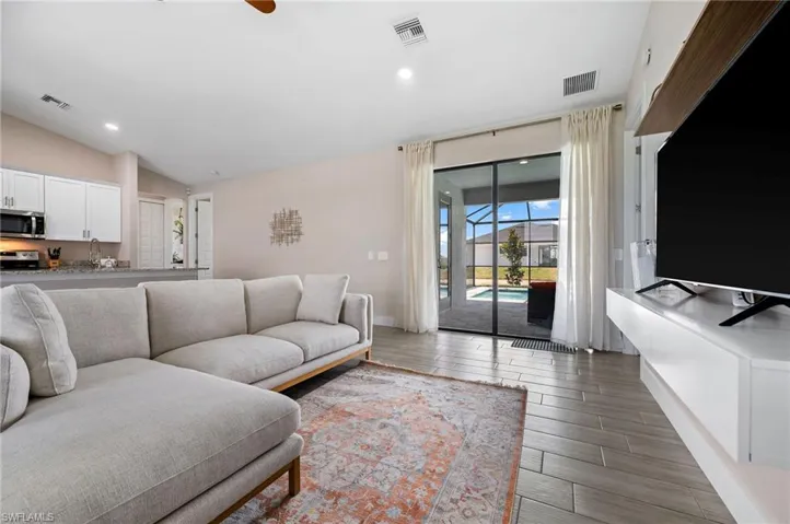 Family Room with view of the pool