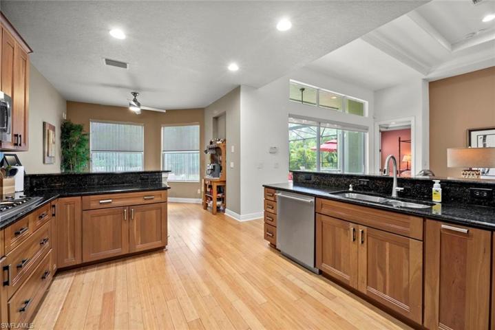 View of kitchen from dining doorway