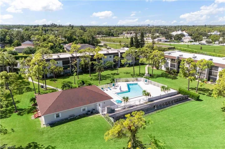 Expansive aerial shot capturing the quiet, well-kept Bonita Pines community with inviting amenities!