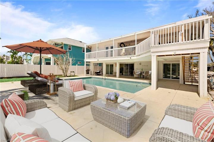 **Virtual Staging of Furniture on pool patio only for print ad and spatial reference**