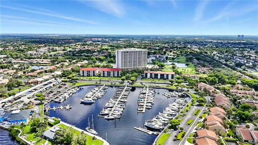 The Arial Tower is the tall building, note on this side, the 5th floor unit views the marina and river