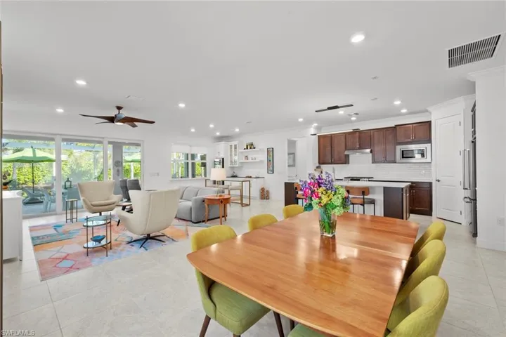 Great room from corner of dining area