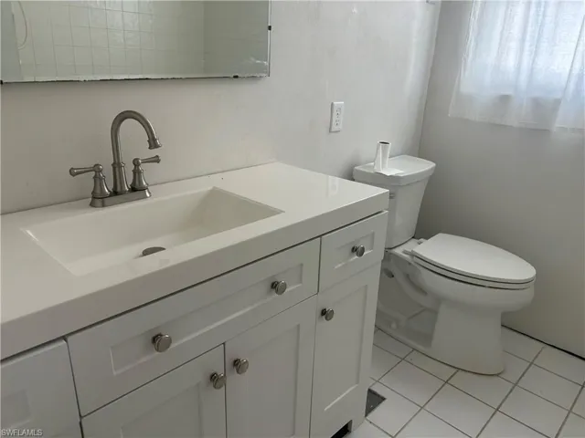 Bathroom featuring new vanity