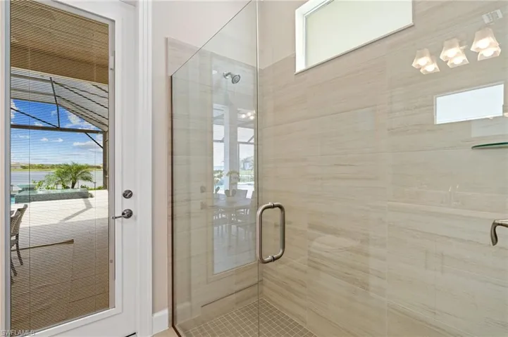 Bathroom with an enclosed shower