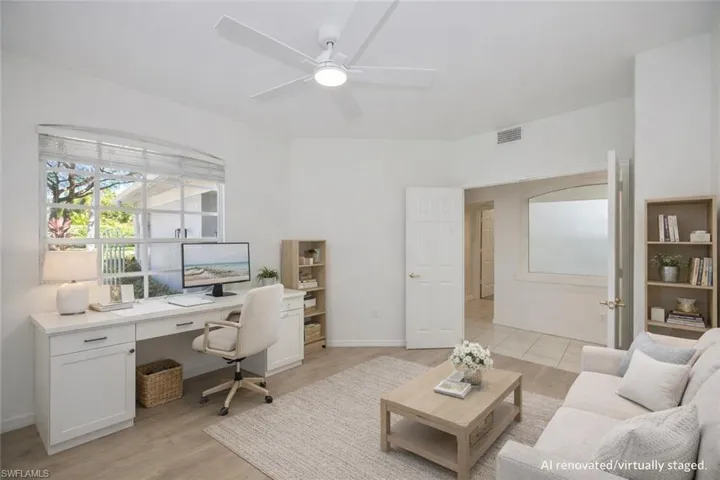 AI Renovated/Virtually Staged.  Den/3rd bedroom.