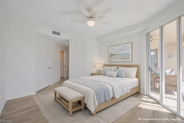 AI Renovated/Virtually Staged. Primary bedroom.