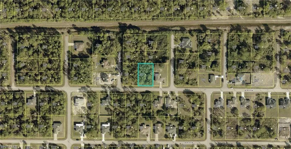 Aerial view of property's location with property parcel outlined