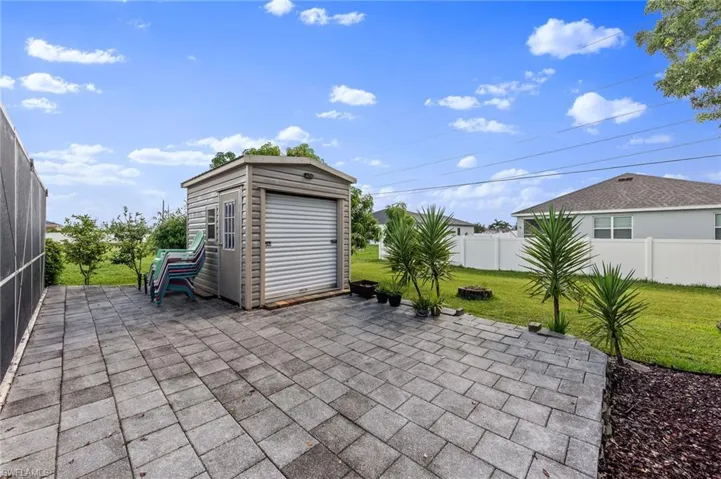 Shed with Paved Patio Area