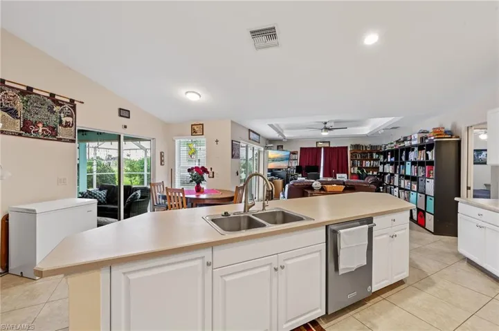 Kitchen Looking into Second Living Room and Lanai