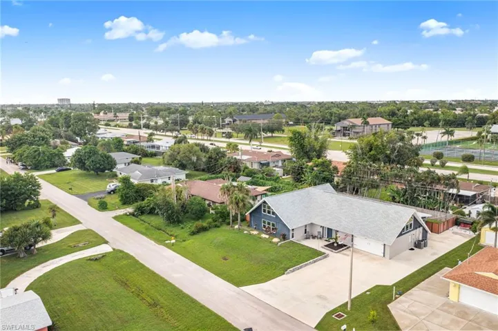 Aerial view of residential area