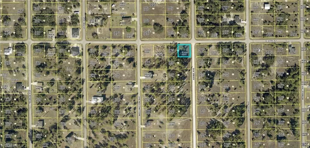 Aerial Map. Depicting the property location within a grid of parcels