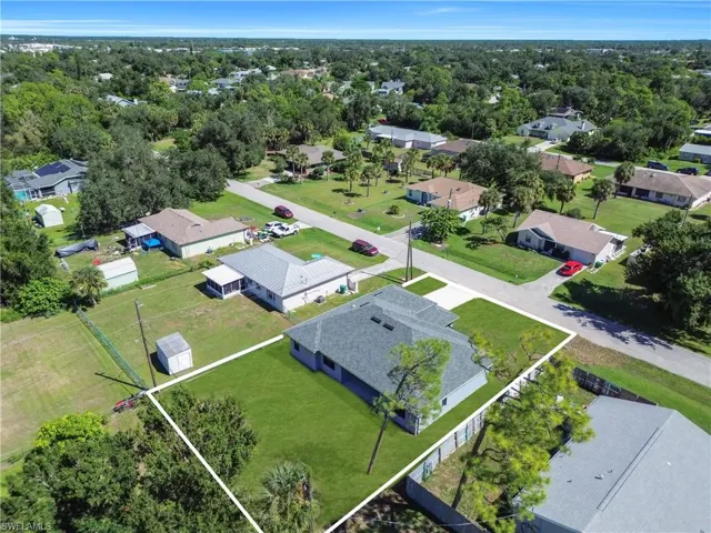 Aerial perspective of suburban area