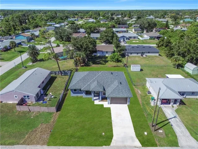 Aerial perspective of suburban area