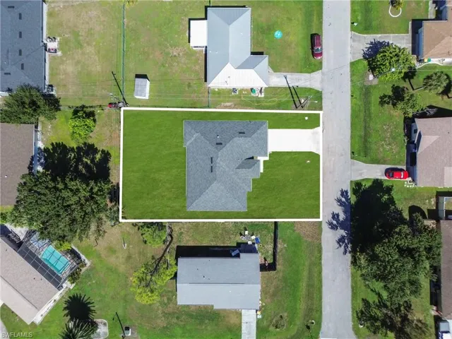Aerial view of residential area