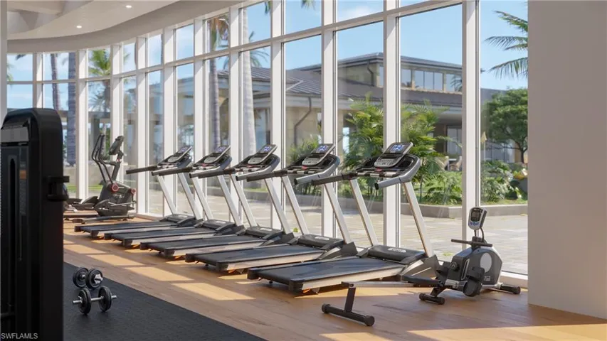 Fitness Room - All artist’s renderings are proposed concepts shown only for marketing purposes and are based upon current development plans, which are subject to change by the developer, WSR-Colony, LLC, which reserves the right to make changes at its sole discretion, without prior notice or approval of the purchaser.