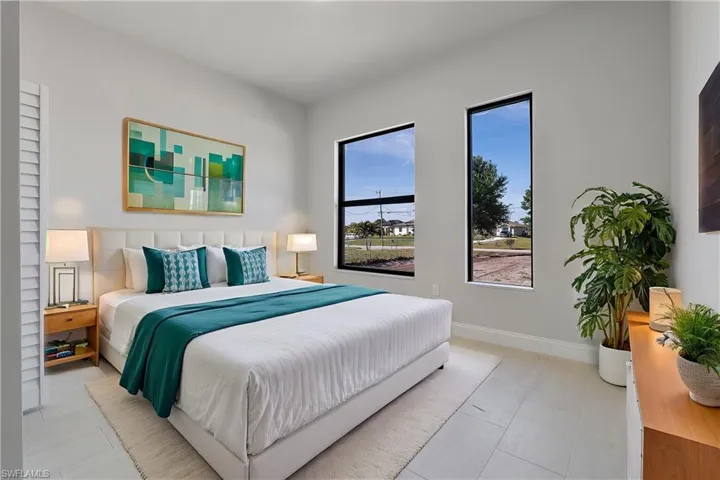 Bedroom with baseboards