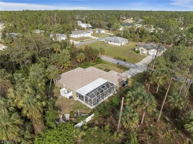 Bird's eye view of a heavily wooded area