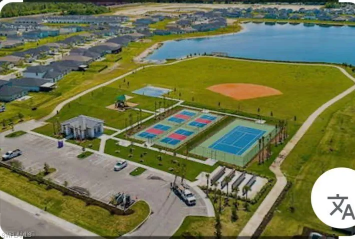 Aerial view of a large body of water