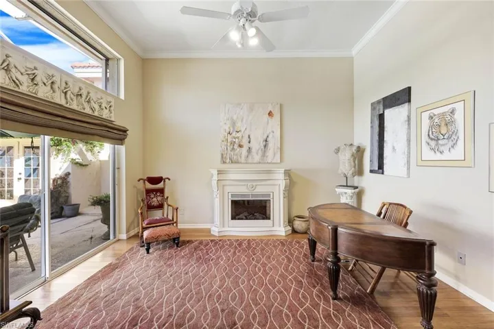Den is located just off the living room with lanai access.