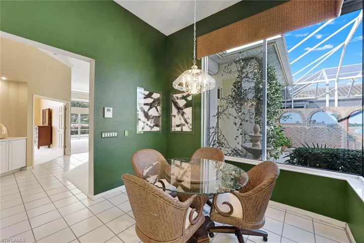 View of kitchen nook from living room.