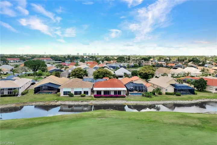 Aerial view of the back of the home.