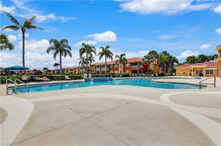 Drone / aerial view of a pool area