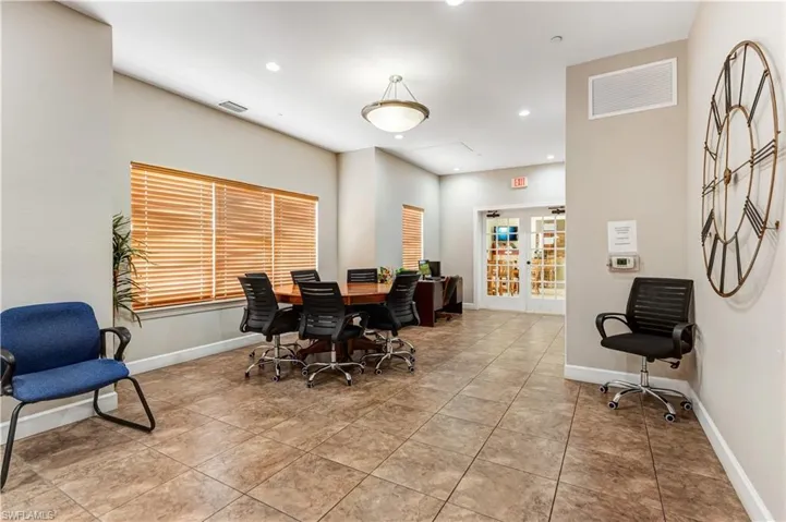 Playroom with recessed lighting, billiards table, and light tile patterned floors