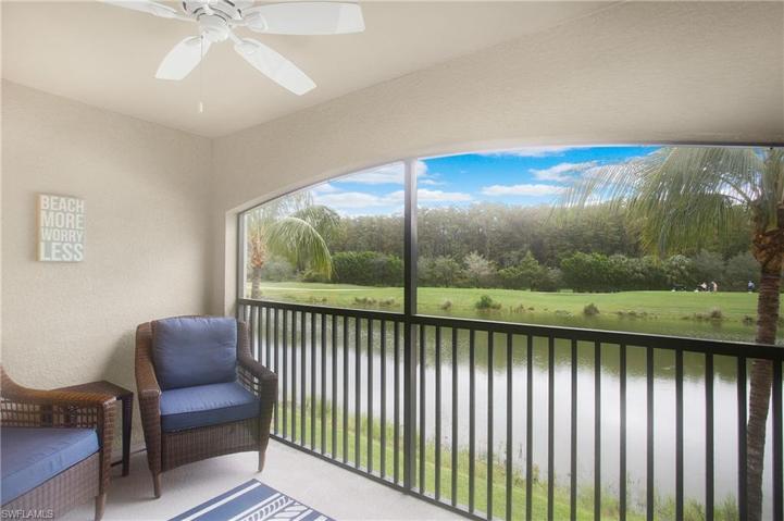 Rear lanai with stunning views of the lake, golf course and nature preserve.