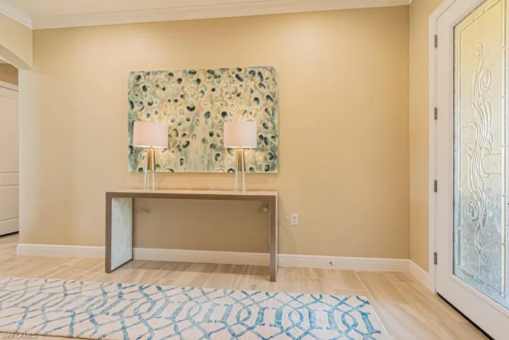 Unfurnished office with crown molding